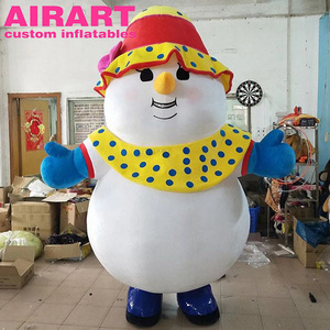 Snowman Costume Character Mascot Costume Fancy Dress Snowman Mascot Costume