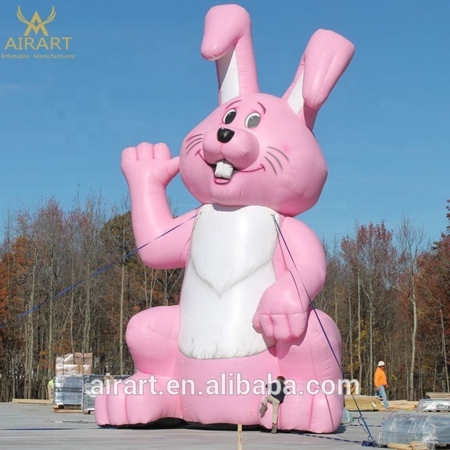 A Best sale cartoon animal giant inflatable rabbit with egg easter festival holiday decor a03