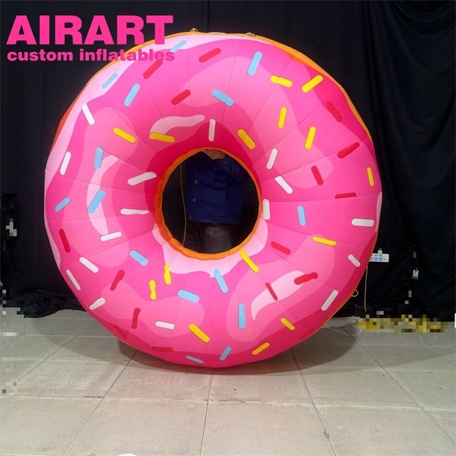 Hanging Inflatable Doughnut Desserts Shop Advertising Inflatable Decoration Customize Inflatable Donut