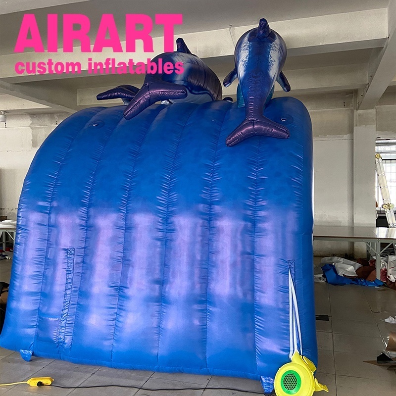 inflatable dolphin mascot tunnel /blow up inflatable fish channel