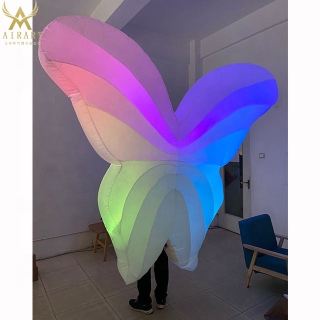 inflatable wings costume, Dreamlike lights walking butterfly costume for outdoor parade