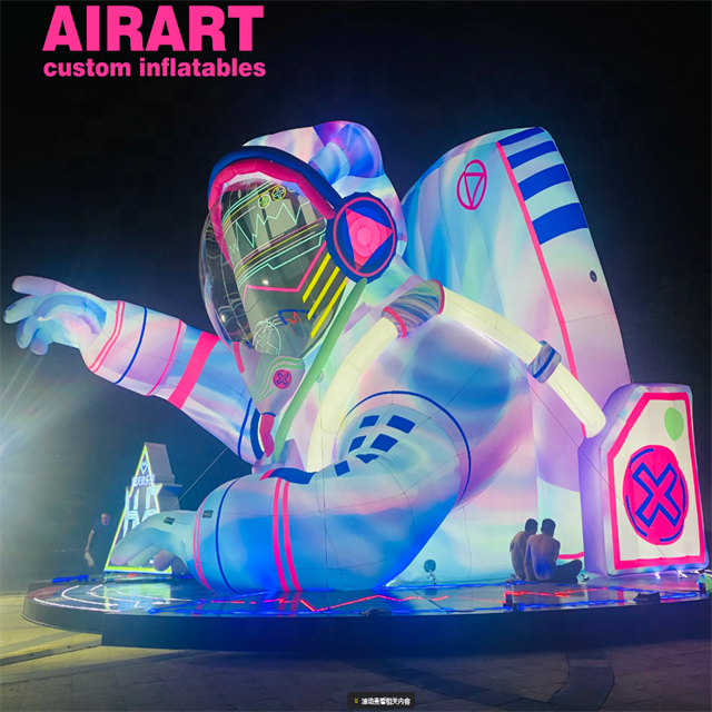 Newly designed colorful LED inflatable astronauts, giant inflatable astronaut figures for display