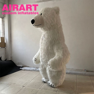 White Plush Inflatable Bear Costume For Character Party/Events