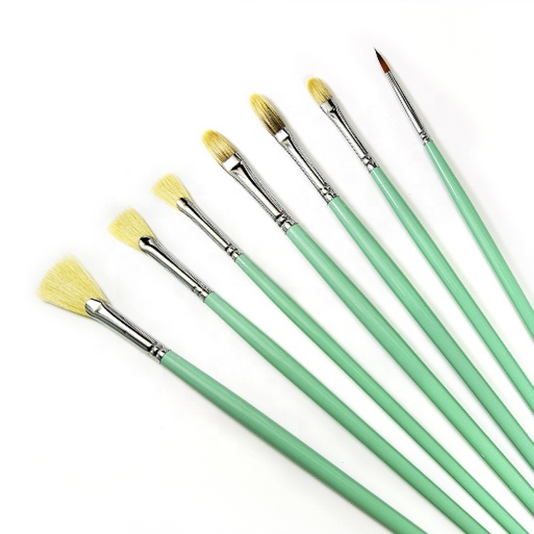 Bristle Paint Brush Set Artam High Quality Badger Hair Free Sample Customized OEM Wooden Art Paint Brushes 10 Watercolor Brush