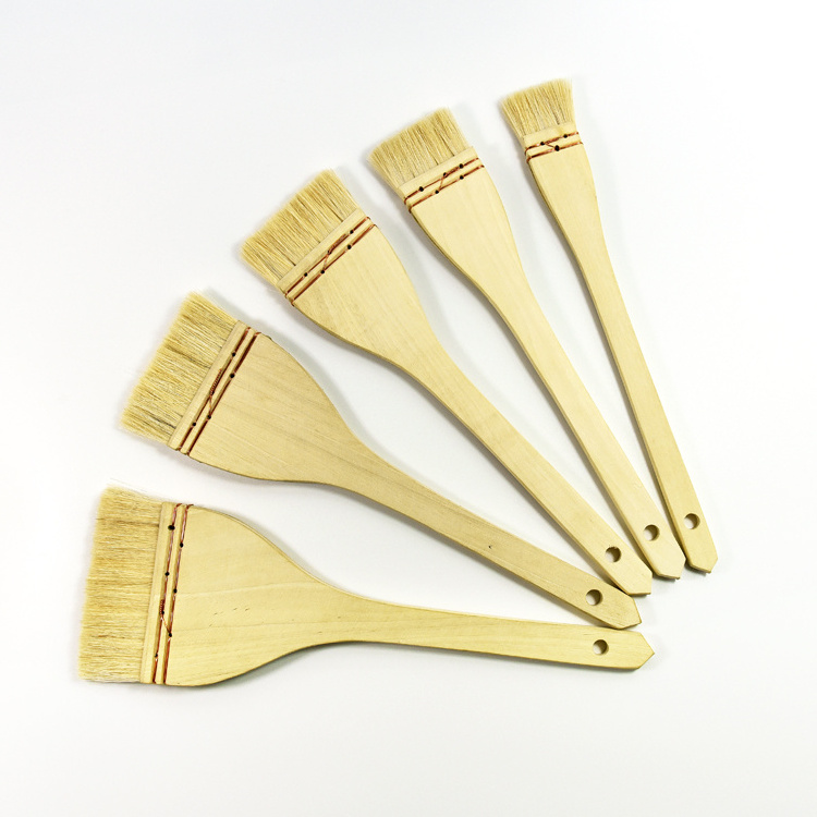 Factory Hot Sale Manufacturer Paint Brushes Natural Wooden Handle Hog Bristle Hair Painting Brush For Painting