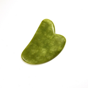 Wholesale Natural Green  Quartz Real Jade Gua Sha Crystal Face Body Massager