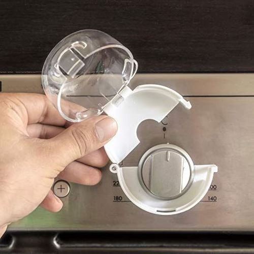 Stove Knob Covers for Child Safety Double-Key Design and Upgraded Universal Size Gas Knob Covers Oven Stove Knob lock