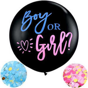 Gender Reveal Balloon with Confetti Pink and Blue Boy or Girl Balloons Gender Reveal Banner Gender Reveal Decor