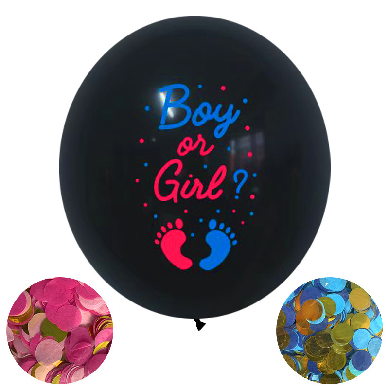 Gender Reveal Balloon with Confetti Pink and Blue Boy or Girl Balloons Gender Reveal Banner Gender Reveal Decor