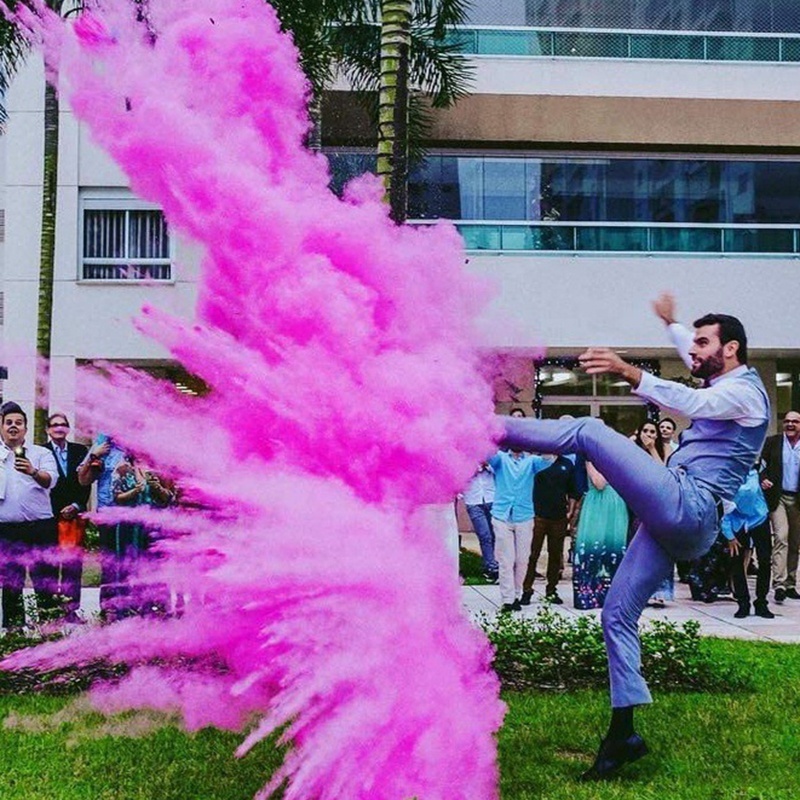 CPC Artamber Safety Pink and Blue Baby Party Corn Flour Confetti Gender Reveal Smoke Bomb Soccer Ball