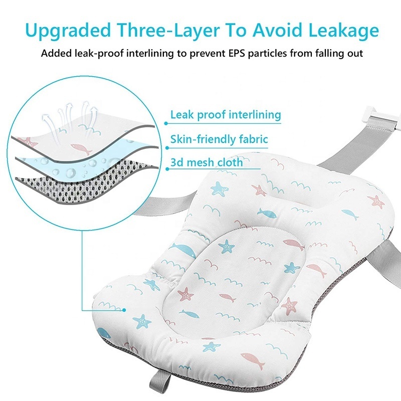 Artamber Adjustable Non-Slip Infant Bath Support Seat Baby Bath Pillow Bathtub Baby Bath Pad