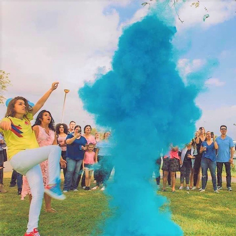 CPC Artamber Safety Pink and Blue Baby Party Corn Flour Confetti Gender Reveal Smoke Bomb Soccer Ball