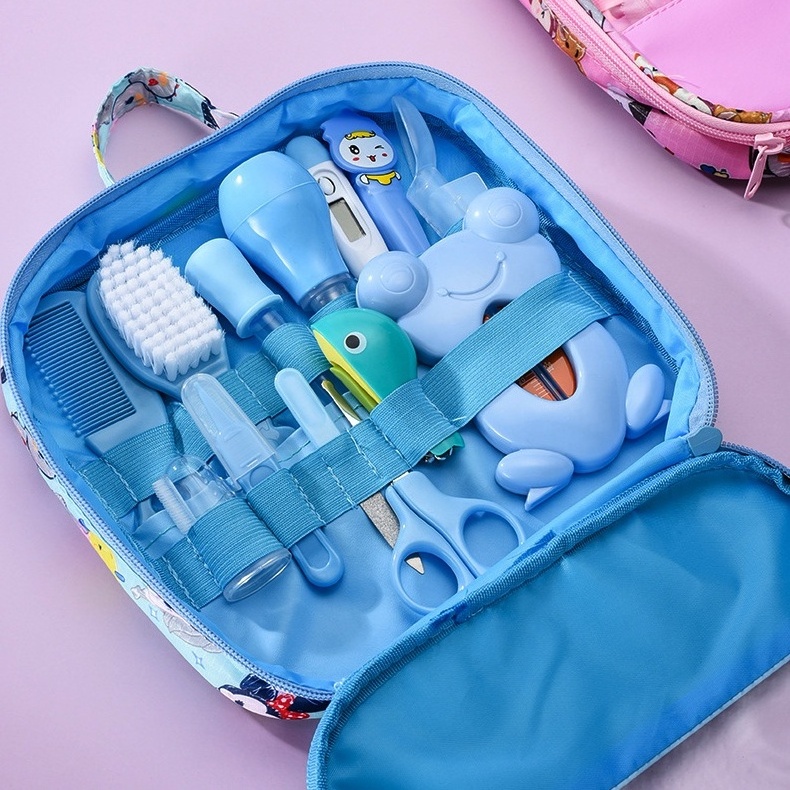 Artamber 13 Pieces Grooming Kit Nail Clippers Health Toothbrush Comb Brush Safety Set Bag Baby Care Kit