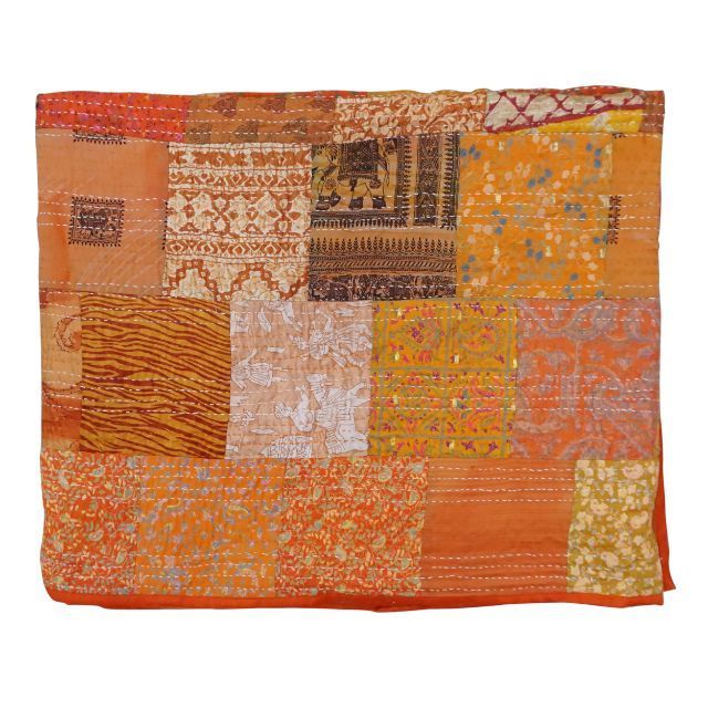 Indian Traditional Bedding Bed Cover Bedspread Kantha Blanket Handmade Cotton Patchwork Kantha Quilt Home Decor Bedspread