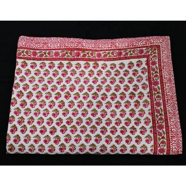 Floral Jaipuri Rajai Quilt Indian Cotton Coverlets Bohemian Filling Bedspreads Ethnic Indian Bed Spread Home Decor Throw