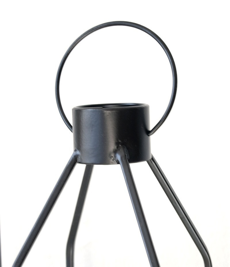 Hot Sale Set Of 3 Black Portable Iron Garden Floor Lamp Lantern Decorative Candle Lantern Ornaments