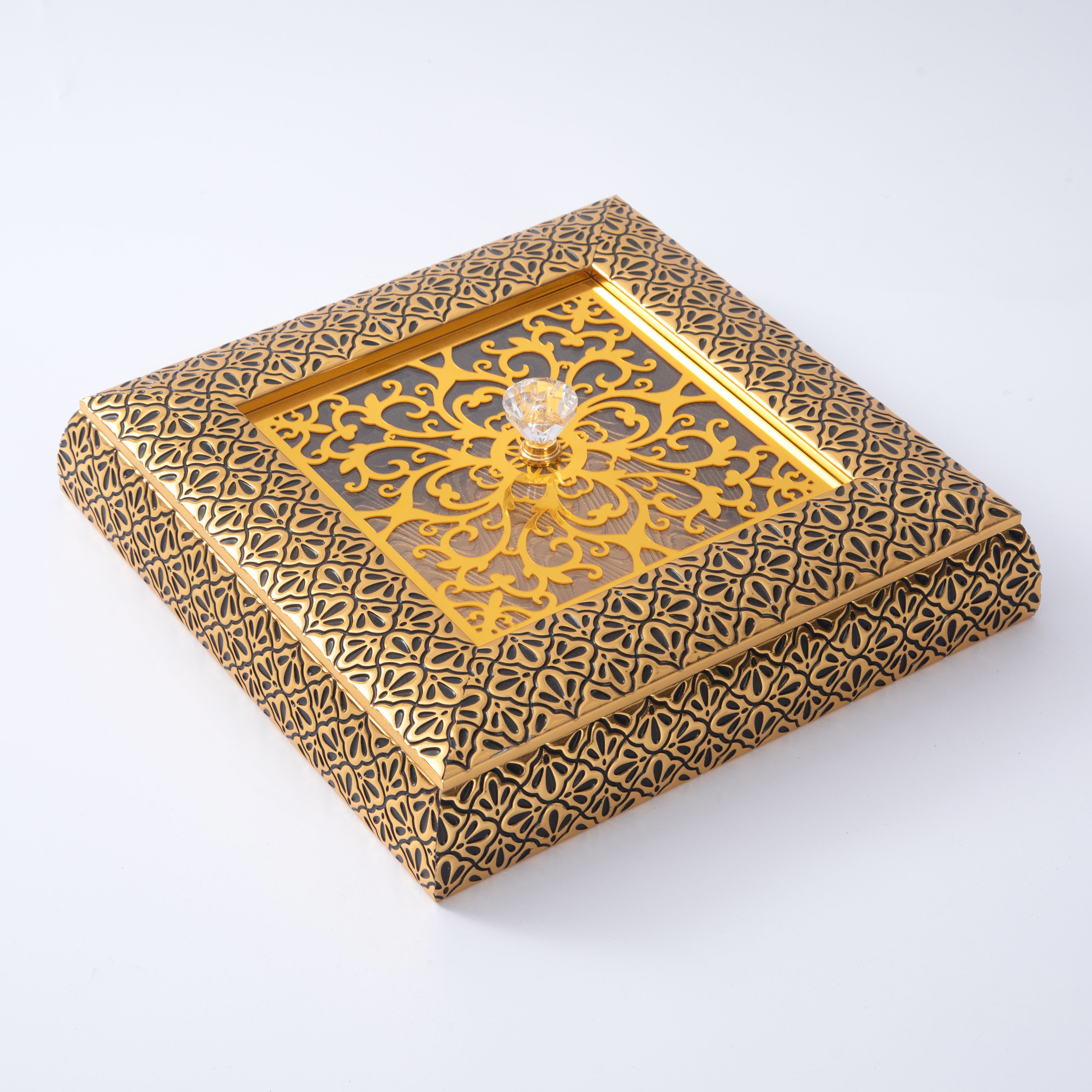 Eco-friendly Islamic Square Lilac Wood Plastic Candy Chocolate Bar Sweet Gift Candy Box With Lid