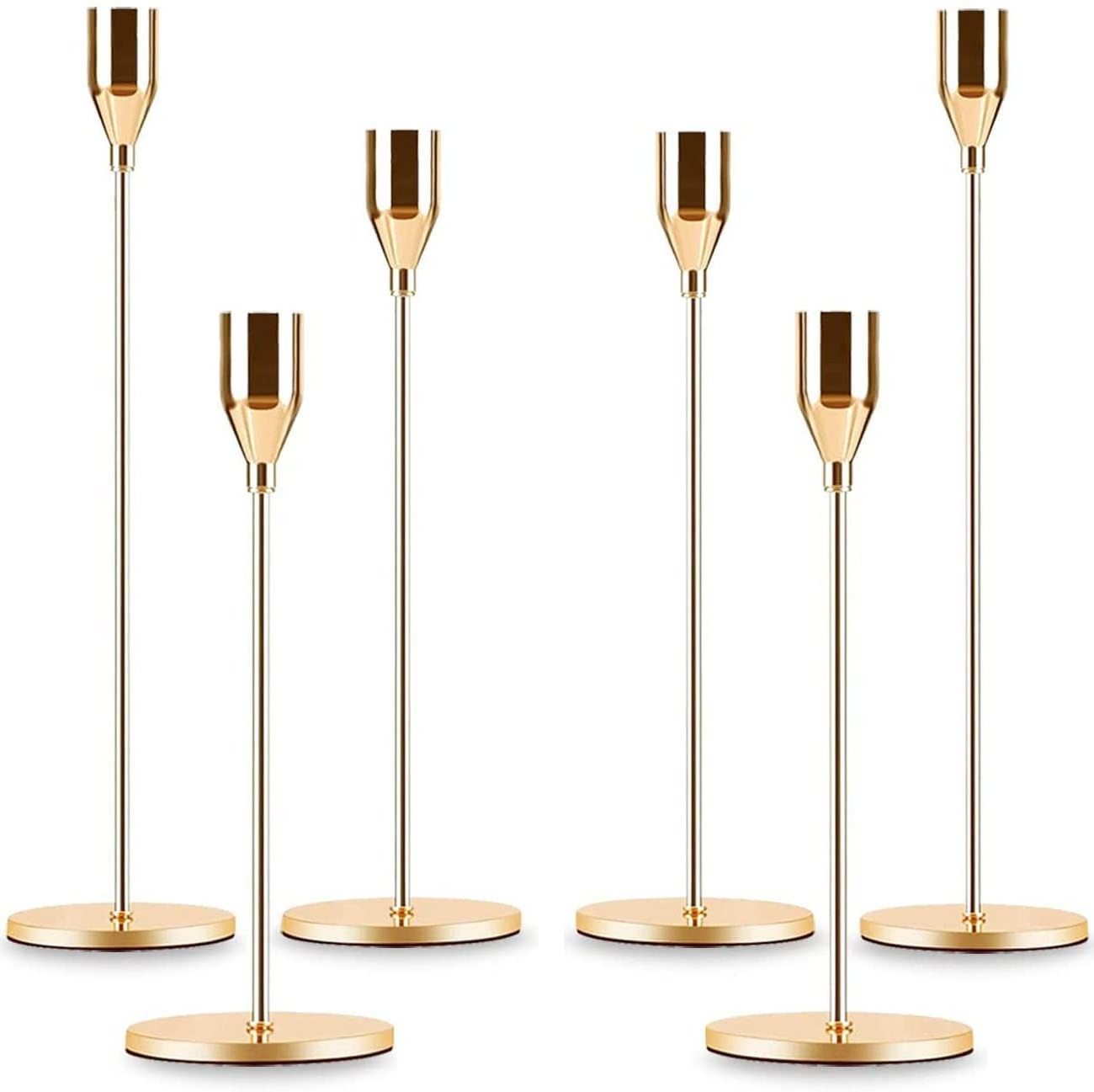 In Stock Luxury Metal Black Tapered Brass Candlestick Stand Holder Wedding Decorative Table Floating Gold Candle Holder Set