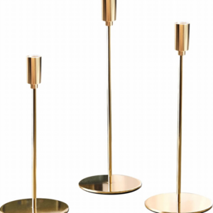 In Stock Luxury Set Of 3 Minimalist Stand Candlestick Holder Tall Taper Gold Metal Brass Candle Holder For Home Decor Wedding