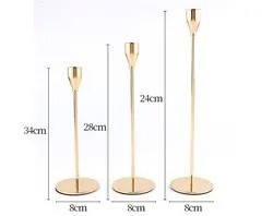 Taper Metal Candlestick Holder Stand Gold Candle Stick Holder Set For Home Wedding Christmas Parties