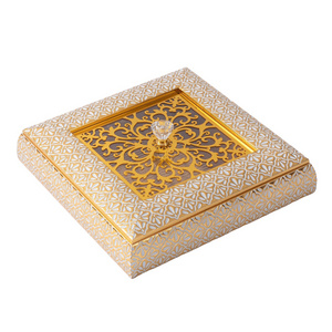 Eco-friendly Islamic Square Lilac Wood Plastic Candy Chocolate Bar Sweet Gift Candy Box With Lid