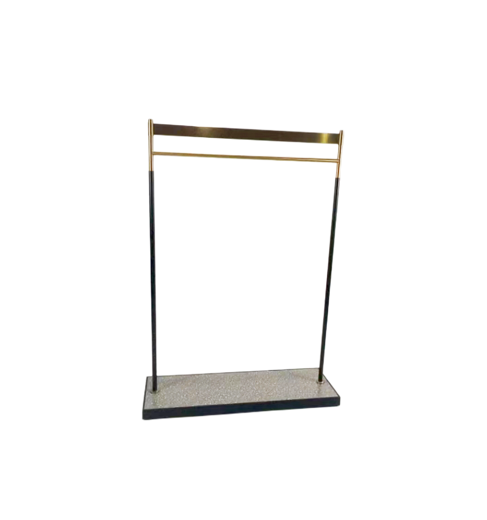 Retail Display Shelves Gold Black Iron Mens T Shirt Store Exhibition Cloths Hanger Stand Holder Clothes Display Stand For Shop