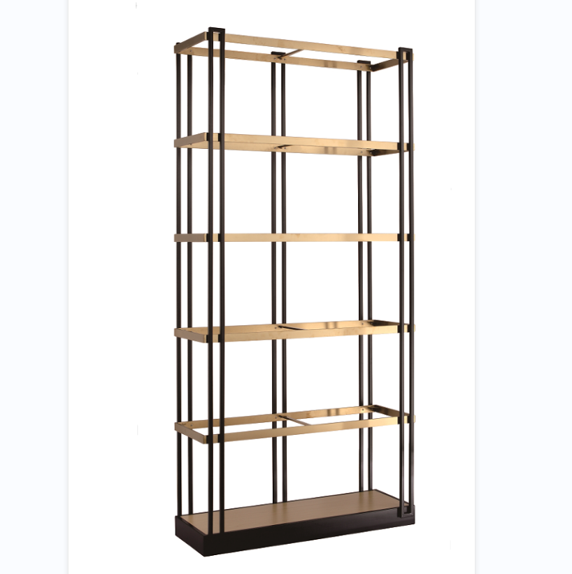 Clothing Store Display Racks Bag Display Stand Shoe Display Rack Retail Glod And Black Metal Shelves With Glass