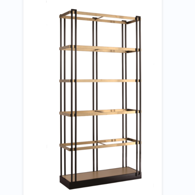 Clothing Store Display Racks Bag Display Stand Shoe Display Rack Retail Glod And Black Metal Shelves With Glass