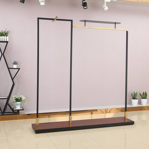 Rack Display Clothing Shop Stainless Steel Iron Spray Painting Gold Black Ceiling Hanger For Clothes