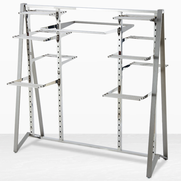 Manufacturer Retail Shop Bag Shelves Garment Clothing Hanger Furniture Clothing Display Rack Display Stand