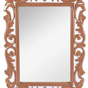 Vintage Antique Style Home Decorative Wall Mirror With Elegant Floral Border Premium Pure Wooden Mirror For Your Dressing Room