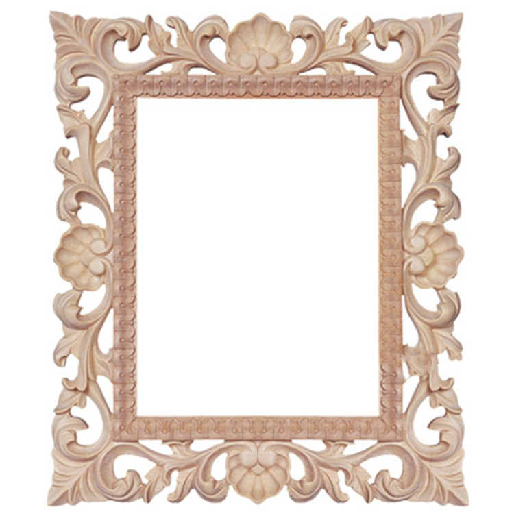 Decorative Furniture Parts Modern Mirror Frames Carved Wooden Decorative Picture Photo Frame