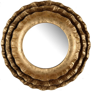 Home Wall Mounted Mirror with Round Gold Metal Frame Circle Wall Decor for Bathroom Bedroom Hallways Living Washroom