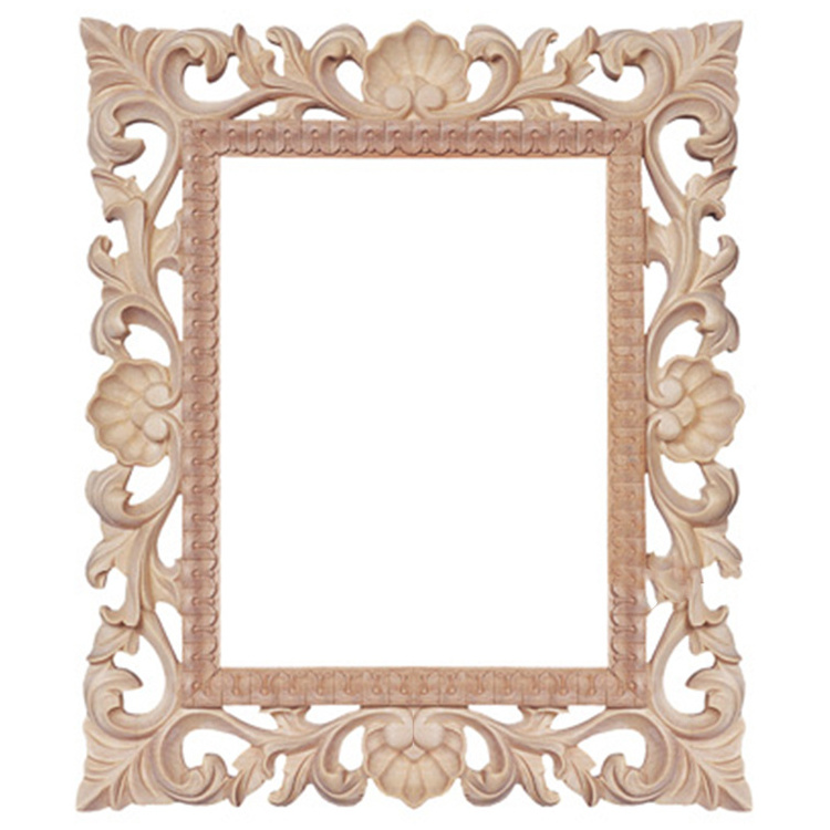 Decorative Furniture Parts Modern Mirror Frames Carved Wooden Decorative Picture Photo Frame