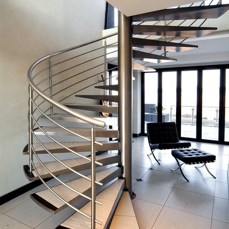 Straight Staircase Outdoor Custom Carbon Steel Stainless Steel New Design Metal Cast Iron Spiral Staircase