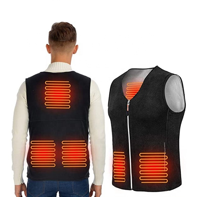 Unisex USB Rechargeable Electric Heat Jacket Casual Fleece Heated Vest for Men and Women Winter Body Warmer Thermal Vest