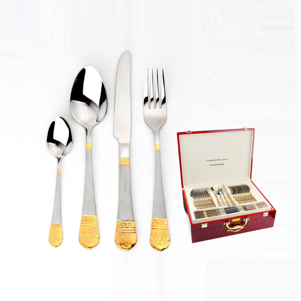 72 pcs gold gottinghen cutlery set fork and spoon italian flatware with best flatware brands