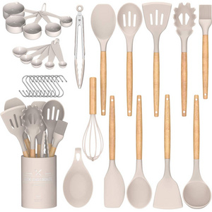 Accesorios de cocina utensilios de cocina cocina wooden cooking silicone kitchen gadgets appliances utensils de cuisi holder set