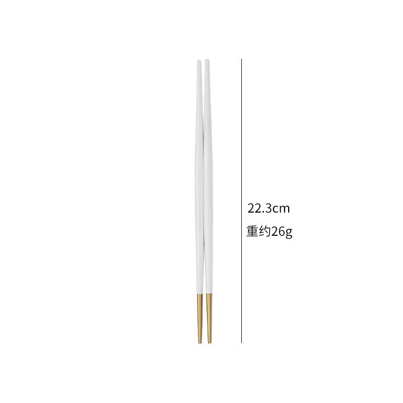 Luxury titanium metal Korean custom logo color chopsticks stainless steel 304 (18/10) for gift wedding