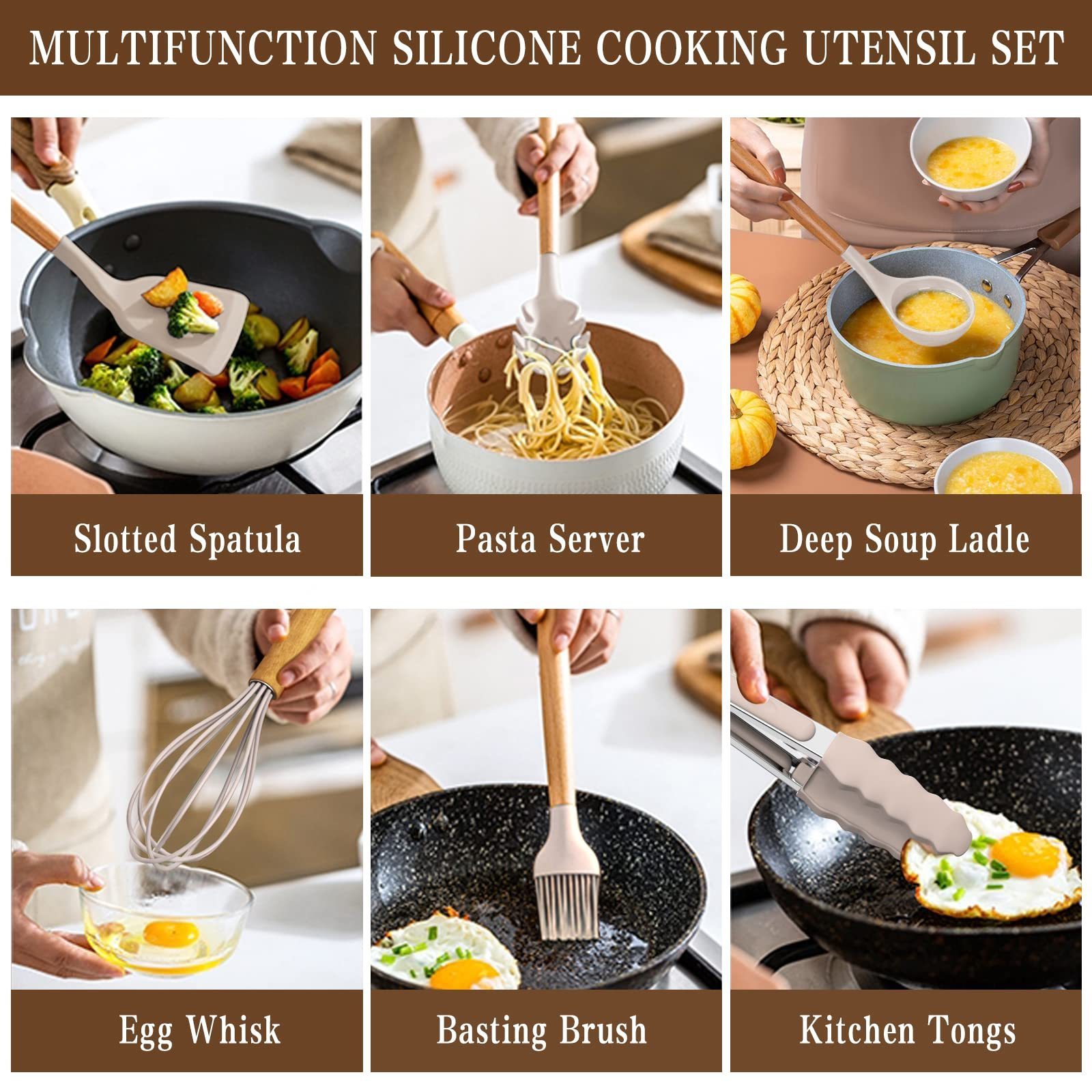 Accesorios de cocina utensilios de cocina cocina wooden cooking silicone kitchen gadgets appliances utensils de cuisi holder set