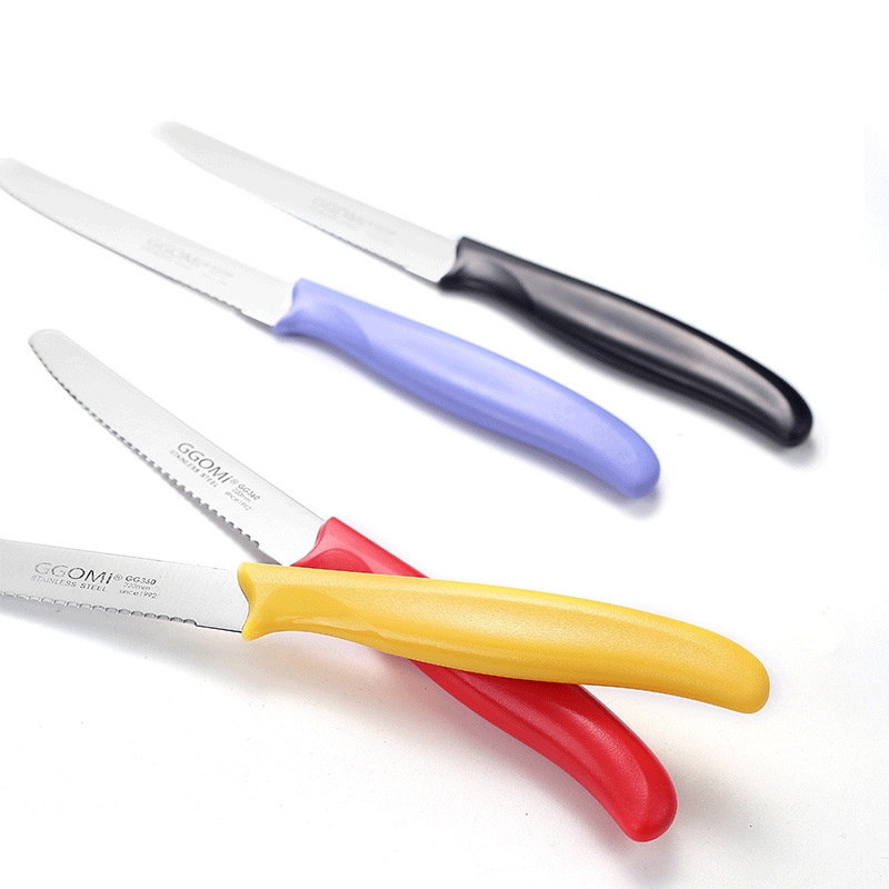 Stainless Steel Paring Knife 22cm High Ultra Sharp Fruit Peeling Knife Full Tang Furit Knives with White ABS Handle