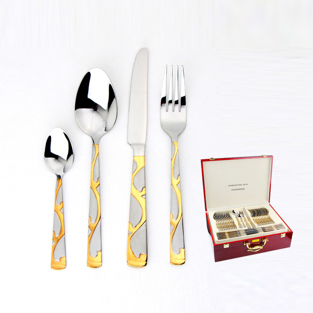 72 pcs gold gottinghen cutlery set fork and spoon italian flatware with best flatware brands