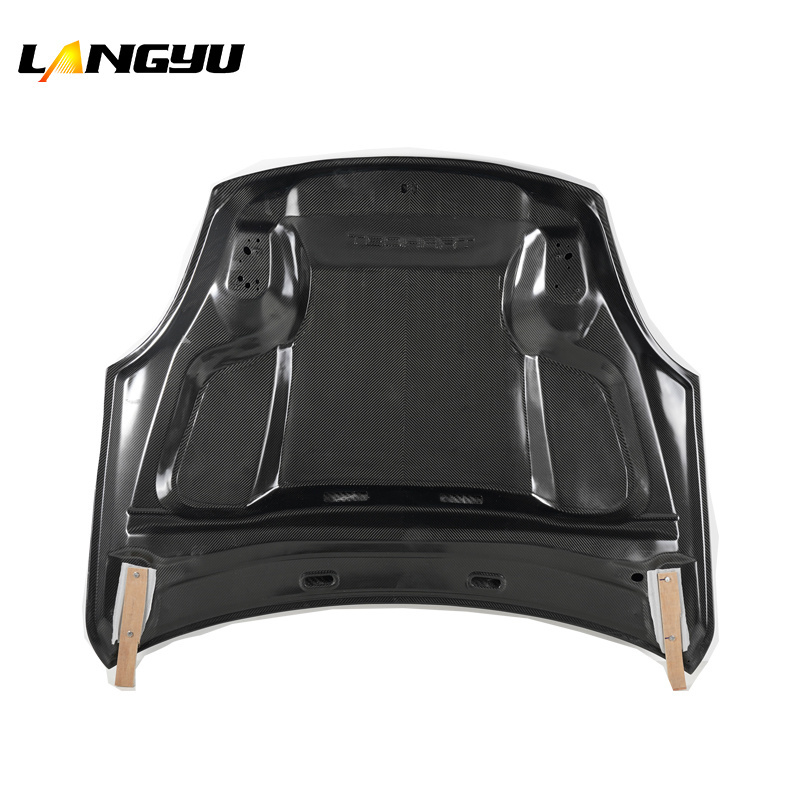 Langyu Auto Exterior Accessories Dry Carbon Fiber Engine Hoods Bonnet Cover For Porsche 9Y0 9YA Upgrade TKT Style Hood