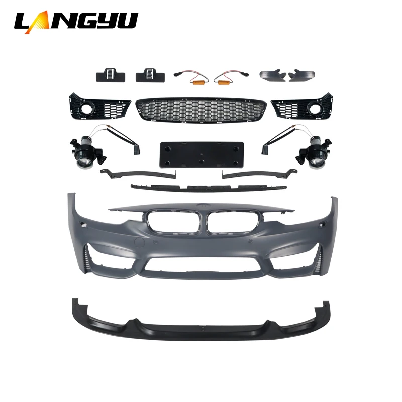 Auto Body Parts 3 Series F30 Upgrade M3 Front Bumper Lip Rear Bumper PP Plastic Bodykit For BMW F30 M3 Body Kit 2012-2018