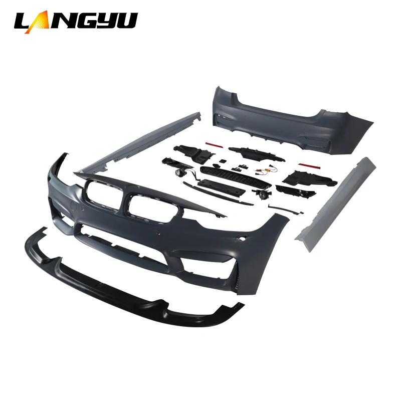 Auto Body Parts 3 Series F30 Upgrade M3 Front Bumper Lip Rear Bumper PP Plastic Bodykit For BMW F30 M3 Body Kit 2012-2018