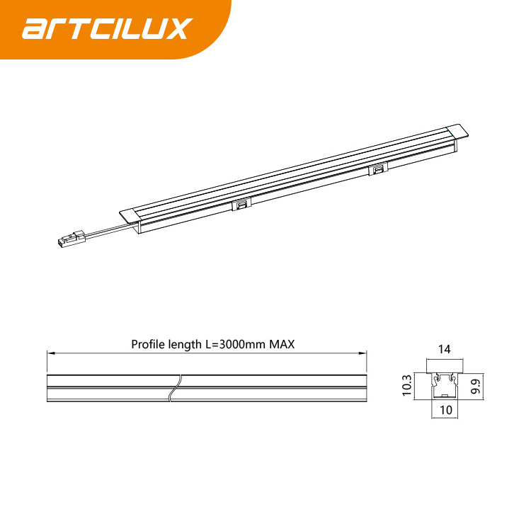 Led Profile light recessed in LED Light Strip led recessed low profile slim panel light for furniture