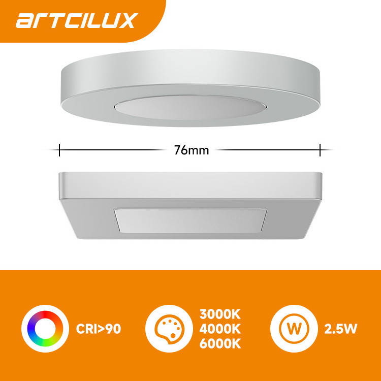 Hot sale Ultra-Thin Round Puck Light Recessed/Surface Magnetic Cover Changeable Easily Mounted LED Cabinet light