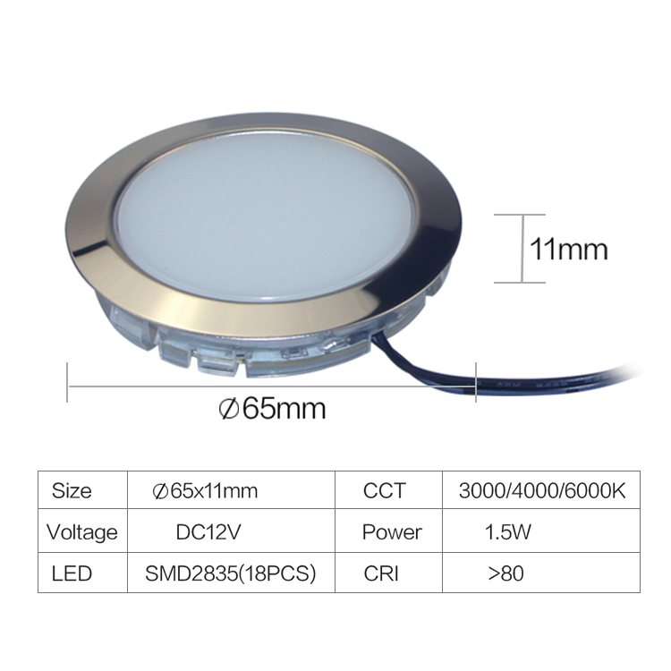 ARTCILUX 12V LED Puck Lights Recessed Mount LED Under Cabinet Lights 3000K 4000K 6000K led spot light round shape