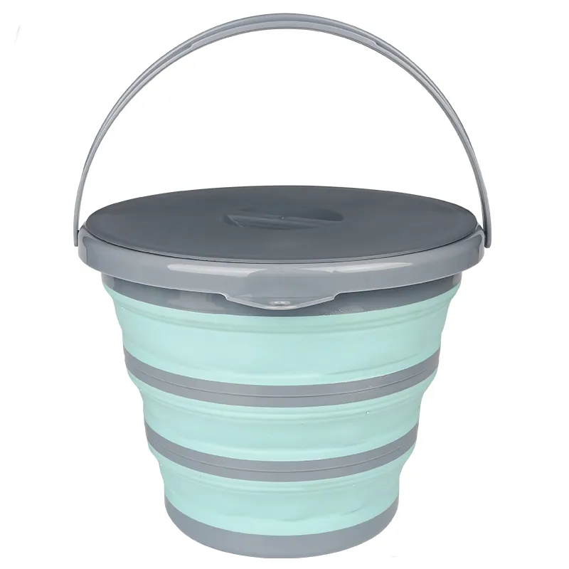 Clean car wash fishing 10 liters durable car folding bucket, foldable silicone bucket.