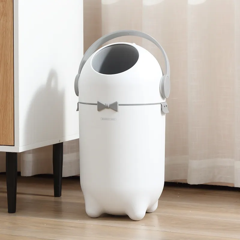 Wholesale Unique Luxury Indoor Lock Garbage Bin Modern Slim Hotel Bathroom Kitchen Trash Can Plastic Lid Large Garbage Cover